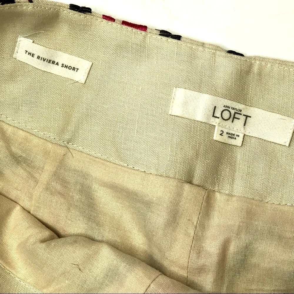 LOFT embroidered linen Riviera shorts lined 2